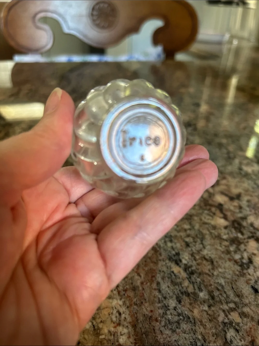 Irice Vintage Clear Swirl Glass Salt and Pepper Shakers with Silver Tops